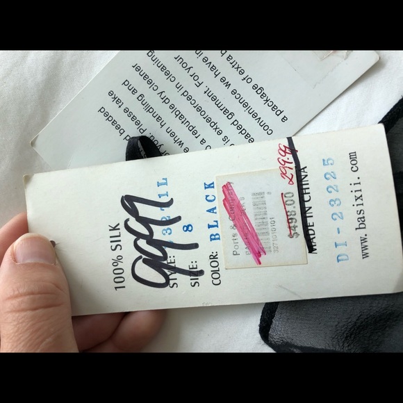 Extreme Deep V Black Elegant Evening Gown - Picture 7 of 7